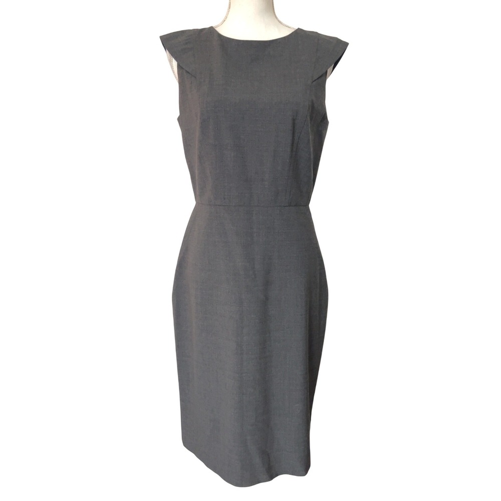 J. Crew 365 Cap Sleeve Sheath in Heather Coal Stretch Wool SZ: 6